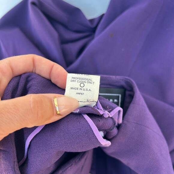 Vintage Richard Tyler Couture High Waisted Retro Pleated Purple Trousers 6 - Picture 10 of 13